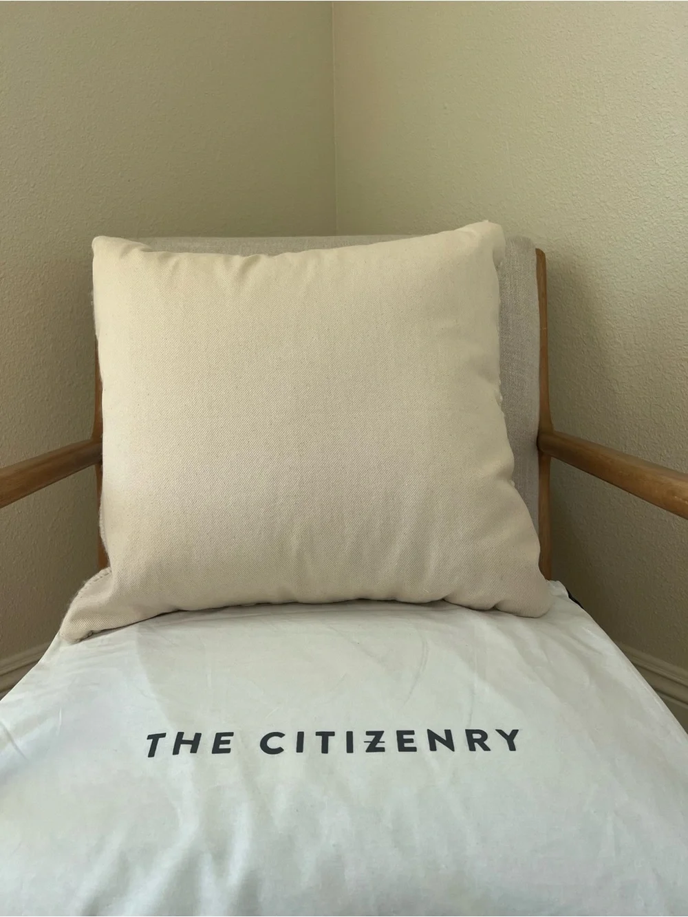 The Citizenry La Duna Cream Ribbed Knit Accent Pillow